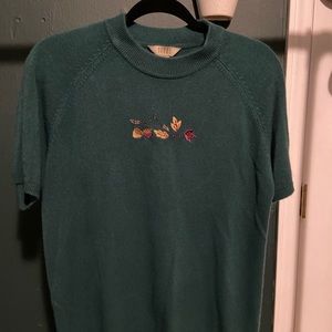 VINTAGE! Embroidered Knit Teddi Top